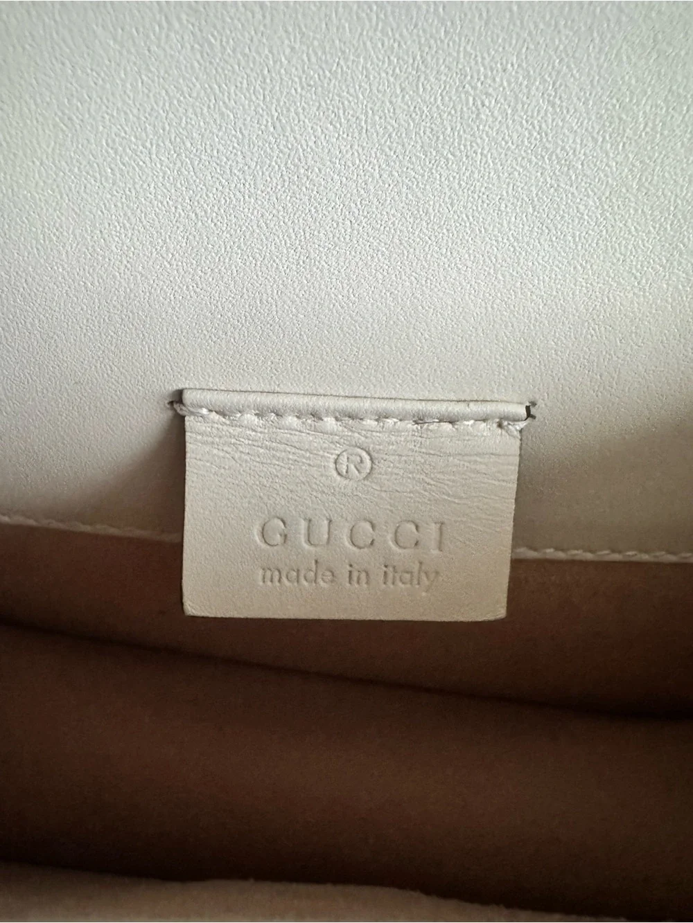 Gucci sylvie White Leather Mini Shoulder Bag with Gold Chain